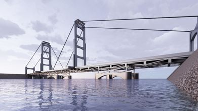 puente 3d modelo in 3dexport arquitectura río carretera juego tráfico calle mar moderno 3d print model - Mito3D