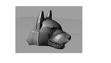 brillianse anillo del perro con la cabeza 3d print model - Mito3D