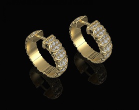 brillante cerchio orecchini 3d stampa modello in 3dexport stampabile stl oro argento platino sterlina gemme gioiello donne elegante diamante orecchino moda gioielleria 3d print model - Mito3D