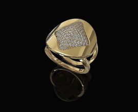 parlak şık yüzük 3d yazdırılabilir stl altın Gümüş platin sterling taşlar taş mücevher klasik kadınlar kızlar elmas sınıf kuyumcu 3d print model - Mito3D