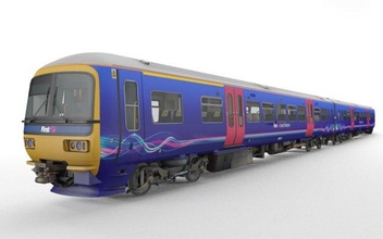 británico carril clase 166 entrenar pasajero ferrocarril transporte metro carretilla tranvía eléctrico interior subterraneo vagón locomotora Londres pista lowpoly 3d print model - Mito3D
