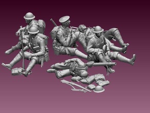 britisch soldaten ww1 3d drucken modell figuren 3dexport england großbritannien königreich soldat lee gewehr krieg brodie englisch wwi enfield lewis 3d print model - Mito3D
