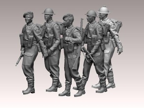 britisch soldaten ww2 3d drucken modell figuren 3dexport england großbritannien königreich soldat lee enfieldu gewehr maschine stein krieg 2ww wwii helm brodie englisch 3d print model - Mito3D