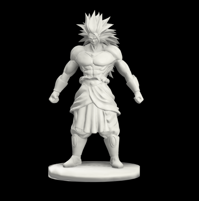 broly 3d impresión modelo in escultura 3dexport dbz goku buu goten gogeta continuar ballz ss saiyajin súper buma célula majin roshi yamcha vegeta shenron 3D print model - Mito3D