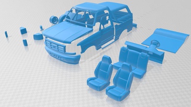 Bronko 1992 yazdırılabilir araba yuva ölçülü Tamiya rc miniz hobi mikro tarayıcı 3d print model - Mito3D