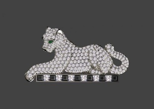 spilla squillare oro argento orecchini gioielleria lusso platino gemma anelli braccialetto pantera panthera panter tigre 3d print model - Mito3D