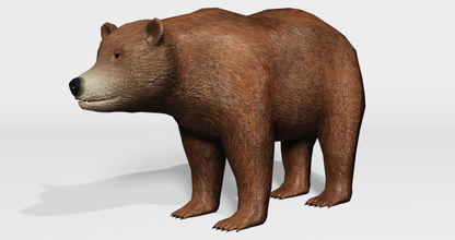 brown bear - low-poly 3d model in 3dexport animal wilderness canada honey forest wood grizzly black wild 3d print model - Mito3D