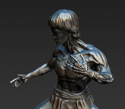 bruce lee 3d stampa modello in scultura 3dexport arti marziali kungfu drago statua riproduzione 3d print model - Mito3D