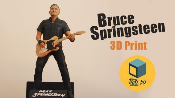 Bruce Springsteen homme patron guitare aile musique chanteur célèbre rivière Etats Unis Légende Roche 3d print model - Mito3D
