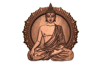 Buda cnc bas relief arte deco budismo mandala 3d print model - Mito3D