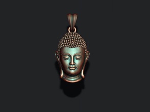 buda cabeça pingente 3d impressão modelo in pingentes 3dexport estátua budda hong siddhartha gautama budismo zen religião ídolo deus asiática mosteiro fácil budha sidharta meditação hinduísmo joalheria 3d print model - Mito3D