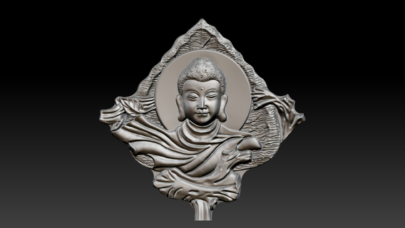Bouddha reliefs sculpture statue décorer 3d print model - Mito3D