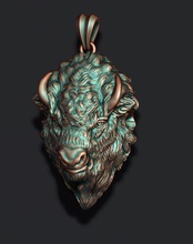 buffalo pendant american animal bison bualo bull cnc detailed gold high poly indian jewel jewelry native nature necklace ox pendants silver 3d print model - Mito3D