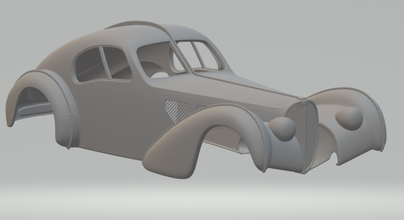 bugatti atlantique moulé pression roues chaudes fente voiture slot chaud jouets 3dpirnt impression imprimable 3d print model - Mito3D