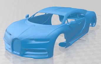 bugatti chiron 2017 druckbar körper wagen 3d drucken modell automobil 3dexport slot scalextric tamiya rc miniz hobby mikro 3d print model - Mito3D