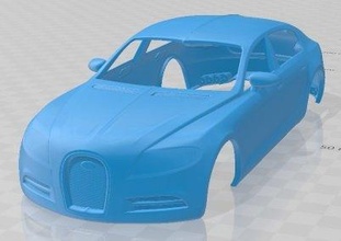 bugatti galibier 2009 imprimível corpo carro fenda escalextrico Tamiya rc miniz passatempo micro 3d print model - Mito3D