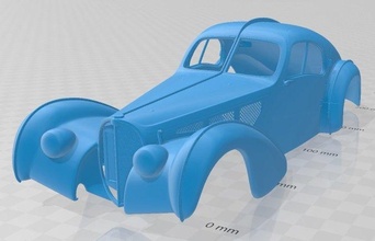 bugatti tipo 57 atlántico 1936 imprimible cuerpo coche vehiculo espacio scalextric Tamiya rc miniz pasatiempo micro 3d print model - Mito3D