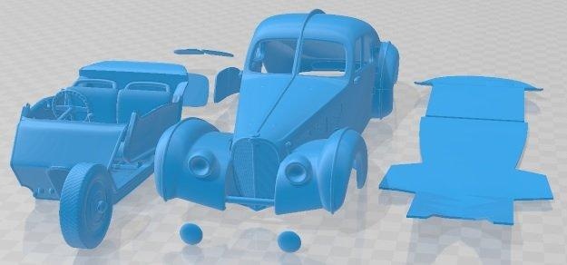 bugatti type 57 atlantic 1936 printable car automotive slot scalextric tamiya rc miniz hobby micro diecast 3d print model - Mito3D