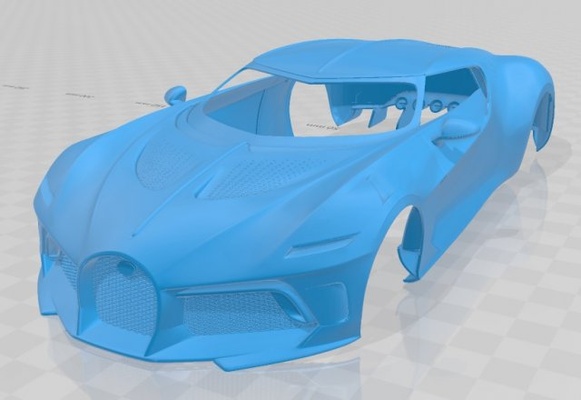 bugatti voiture noire imprimible cuerpo coche vehiculo 3d impresión modelo in automotor 3dexport espacio scalextric tamiya rc miniz pasatiempo micro fundido presión 3d print model - Mito3D