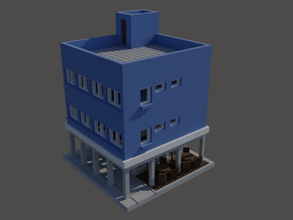 edificio caffetteria in pavimento n valutare 3d stampa modello architettura 3dexport scala treno elettrico 3d print model - Mito3D