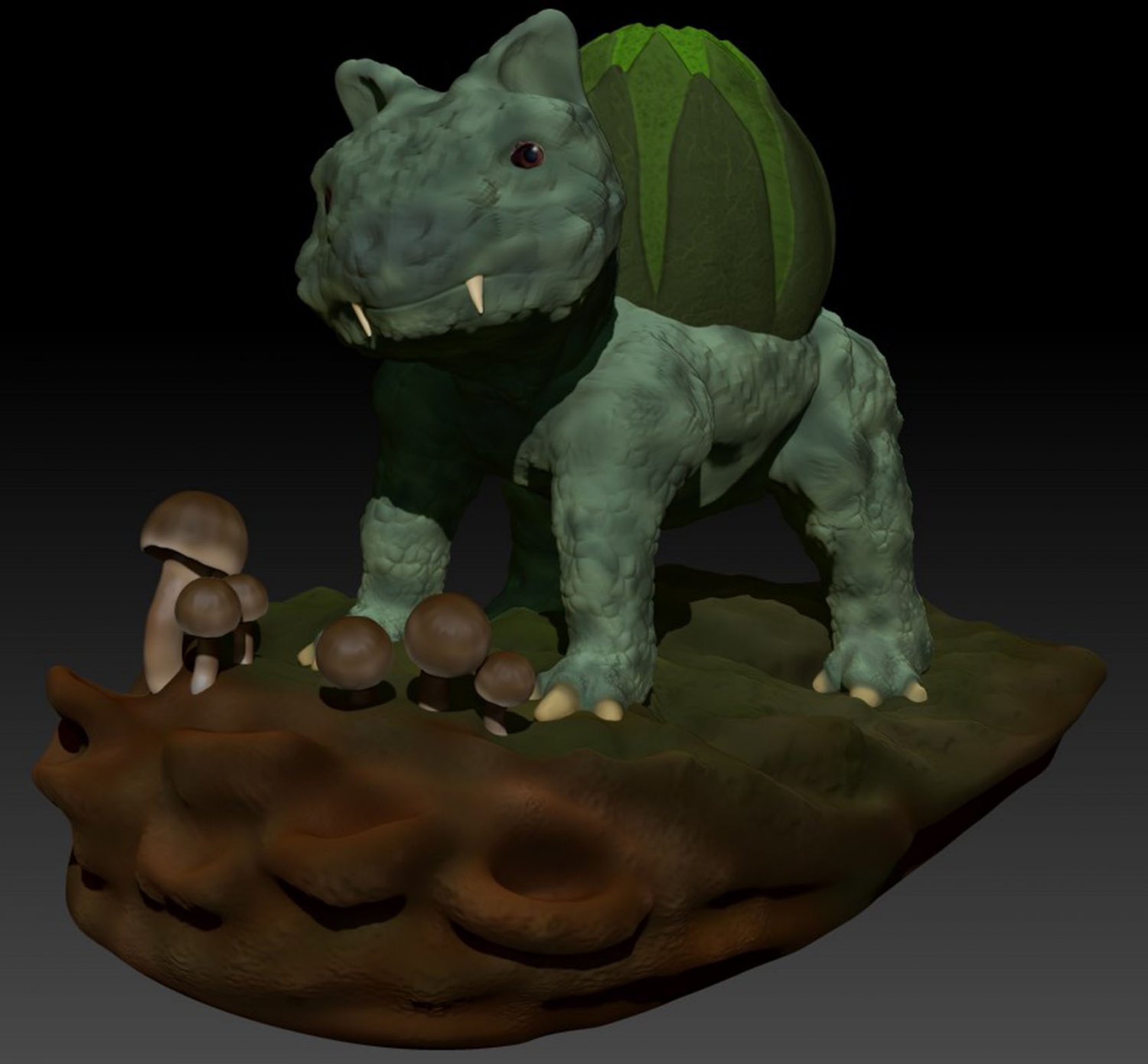 bulbasaur realistico 3d stampa modello in sci fi 3dexport pokemon fantasia animale collezione stampabile 3D print model - Mito3D