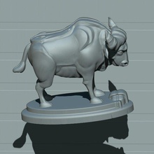 bull animal le zoo kid bande-dessinée de l'ouest art 3d print model - Mito3D