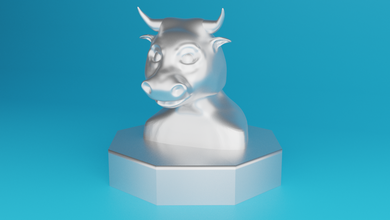 bull white 3d print model - Mito3D