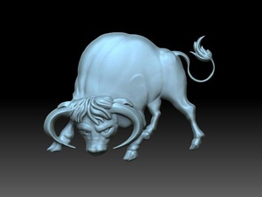 bull taurus calf male buffalo buffaloes bison relief reliefforcnc 3d print model - Mito3D