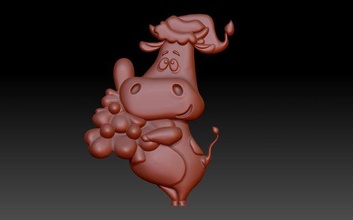 bull animals character relief barelief pedant cnc buffalo 3d print model - Mito3D