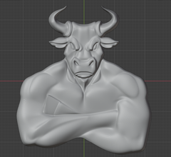 bull 3d cnc print model in 3dexport stl 2021 buffalo 3d print model - Mito3D