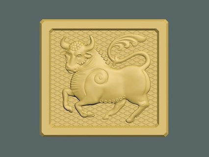 bull bas-relief interior 3dprint 3d print model - Mito3D