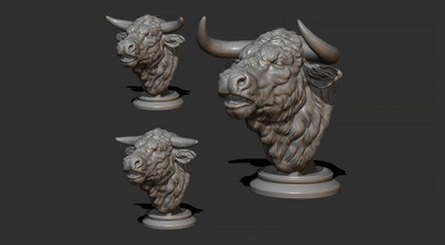 bull bellows wild sculpture art head statue decor printable miniatures pendants lioness medallion cnc relief jewelry sculptures bull horn