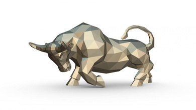 boğa şekil 3d yazdır model in hayvanlar 3dexport sanat hediye düşük poli 3dprint hayvan dekor heykelcik iç tasarım minyatürler heykel oyuncak karikatür kağıt işi japon katlama sanatı 3d print model - Mito3D