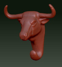 bull head wall hook art sculpture deco house 3d print model - Mito3D