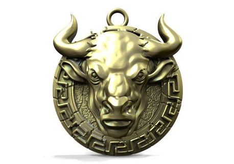 bull pendant pendants jewelry animal jewel art 3d print model - Mito3D