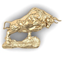 boğa rahatlama yazdırılabilir bull takı altın kızgın Gümüş kolye baskı 3d print model - Mito3D