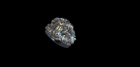 Toro squillare originale design ragazza oro argento foca cera polimero dito cerchio 3d print model - Mito3D