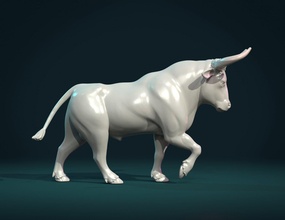 bull sculpture 3d print model in 3dexport animal figure figurine statue cow mammal mammalian abstract calf 3d print model - Mito3D