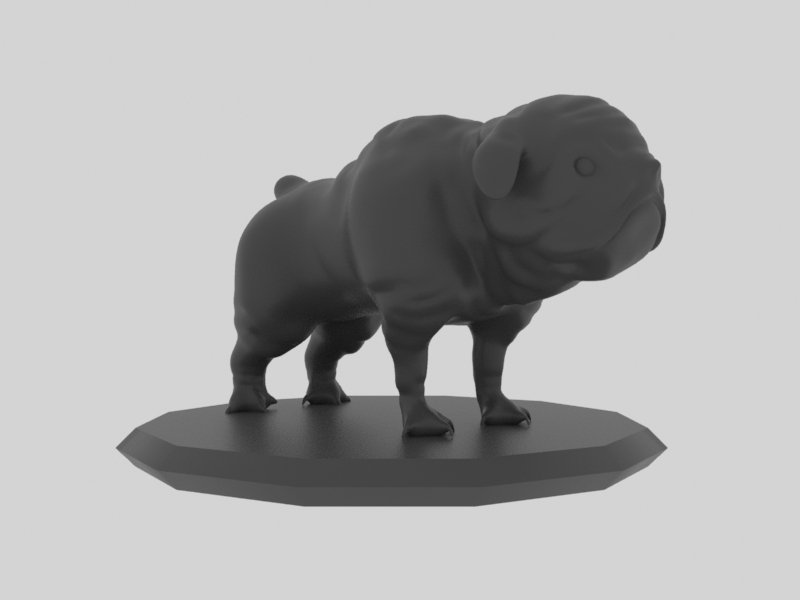buldogue cão animal jardim zoológico marinho 3dprinter 3dprinted 3dprinting 3D print model - Mito3D