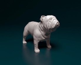 buldog 3d impresión modelo in figuritas 3dexport perro animal listo imprimir stl obj inglés 3d print model - Mito3D
