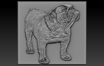 Bulldogge Linderung Reliefs Reliefmodell Hund 3dtable 3dtableau 3dprint 3dprinted 3dprinting 3d print model - Mito3D