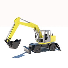 excavadora 3d impresión modelo in vehículo 3dexport excavador pelle juguete camioneta hogar tractor tracteur cargador frontal 3d print model - Mito3D