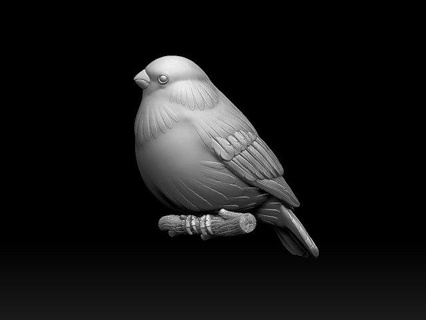 ciuffolotto scultura uccello pavese tit ballerina passero torre corvo Jay Stampa 3d print model - Mito3D