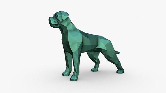 bullmastiff perro animales 3dprinted Arte regalo impresión lowpoly 3dprint animal decoración interior diseño miniaturas escultura estatua juguete mastín 3d print model - Mito3D