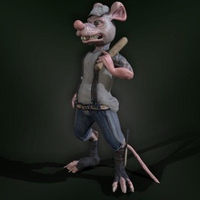 valentão rato bandido rua bastão calças revólver 3d print model - Mito3D