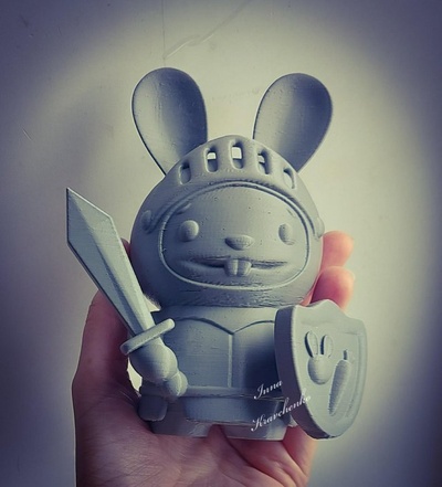 bunny knight figurine 3d print model in decor 3dexport rabbit easter tournament medieval sword shield carrot armor 3d print model - Mito3D