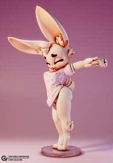 tavşan sabah kürklü canavarlar yaratıklar kürklü tavşan kadın 3d print model - Mito3D