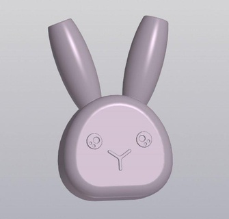 bunny penholder 3d print model in decor 3dexport pencilholder desktop organizer holder stationery storage office-supply rabbit hare 3d print model - Mito3D