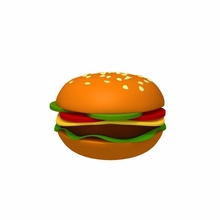 hambúrguer desenho animado 3d modelo in carne 3dexport queijo presunto salada tomate pepino molho pão hamburger refeição sanduíche comida rápida cebola almoço jantar hamburguer ketchup 3d print model - Mito3D