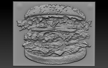 Burger soulagement reliefs modèle relief 3dtable 3dtableau aliments 3dprint 3dprinting 3dprinted 3d print model - Mito3D